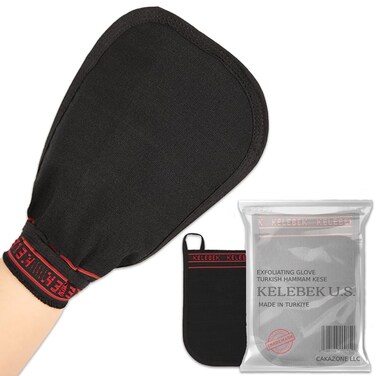 2 Count Rough Kelebek Premium Natural Exfoliating Gloves Turkish Hammam Kese Original Exfoliating Mitt Body Scrub for Men and Women