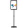 HYNAWIN Adjustable Floor Sign Stand Heavy Duty Pedestal Sign Holder Stand Poster Stand with Aluminum Snap Open Frame for 11x17 Inches Both Vertical and Horizontal View Sign Displayed Black