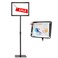 HYNAWIN Adjustable Floor Sign Stand Heavy Duty Pedestal Sign Holder Stand Poster Stand with Aluminum Snap Open Frame for 11x17 Inches Both Vertical and Horizontal View Sign Displayed Black