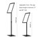 HYNAWIN Adjustable Floor Sign Stand Heavy Duty Pedestal Sign Holder Stand Poster Stand with Aluminum Snap Open Frame for 11x17 Inches Both Vertical and Horizontal View Sign Displayed Black
