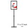 HYNAWIN Adjustable Floor Sign Stand Heavy Duty Pedestal Sign Holder Stand Poster Stand with Aluminum Snap Open Frame for 11x17 Inches Both Vertical and Horizontal View Sign Displayed Black