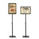 HYNAWIN Adjustable Floor Sign Stand Heavy Duty Pedestal Sign Holder Stand Poster Stand with Aluminum Snap Open Frame for 11x17 Inches Both Vertical and Horizontal View Sign Displayed Black