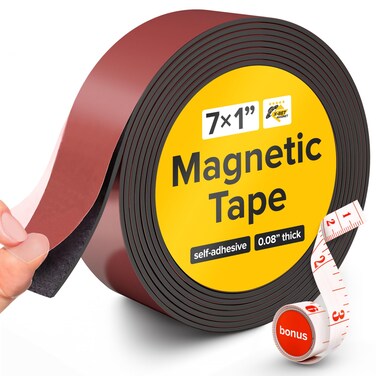 Flexible Magnetic Strip  1 Inch x 7 Feet Magnetic Tape with Strong Self Adhesive TESA  Great Craft Magnets for DIY Projects and Photo  Sticky Magnetic Sheets