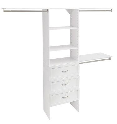 ClosetMaid SuiteSymphony Closet Organizer with Shelves 3 Drawers 25InchPure White
