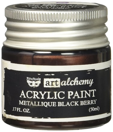 Prima Marketing Finnabair Art Alchemy Acrylic Paint 17 Fluid Ounces Metallique Black Berry