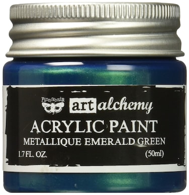 Prima Marketing Finnabair Art Alchemy Acrylic Paint 17 Fluid Ounces Metallique Emerald Green