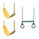 SwingNSlide WS 5104 Two Extreme Duty Yellow Swing Seats with a Heavy Duty RingTrapeze Combo Swing Swing Set Refresher Bundle Yellow