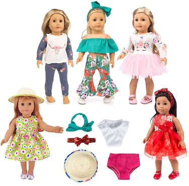 ebuddy 12pc Doll Clothes Accessories with Popular Elements Horn for American 18 inch Girl Doll Most 18 Dolls