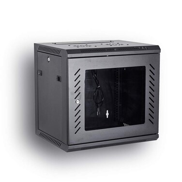 Fully Assembled KENUCO Deluxe IT Wall Mount Cabinet  Server Rack  Data Network Enclosure 19Inch Server Network Rack with Locking Tempered Glass Door Black 09U