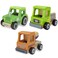 Wooden Wheels Tough Jobs Pack Natural Beech Wood Tractor Pickup Truck and Cement Mixer