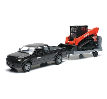 NewRay 118 Kubota  Pickup Truck with Trailer  Svl902 Compact Track Loader