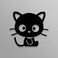 Cute Kitty Cat Vinyl Decal Sticker  Cars Trucks Vans Walls Laptops Cups  Black on White Background  55 inches  KCD1315