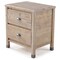 Camaflexi Baja Night Stand  2 Drawer  Solid Wood  Rustic Bedside Table for Bedroom Living Room Sofa Couch Hall  Metal Drawer Pulls Barnwood Finish Brown