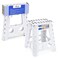 ACKO Folding Step Stool 16 Inch Stool 400 LB Weight Capacity Plastic Foldable Step Stools for Adults and Kids Folding Stool Suitable for Kitchen Stepping Stool with Handle White Step Stool 1PC