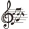 Aunt Chris Products  Music Metal Wall Decor  Matte Black Color  Use Indoor Or Outdoor  Treble Clef And Notes With Piano Key Cutouts And Little Music Notes