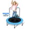 SereneLife 36 Inch Portable Fitness Trampoline  Sports Trampoline for Indoor and Outdoor Use  Professional Round Jumping Cardio Trampoline  Safe for Kid wPadded Frame Cover and Handlebar