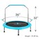 SereneLife 36 Inch Portable Fitness Trampoline  Sports Trampoline for Indoor and Outdoor Use  Professional Round Jumping Cardio Trampoline  Safe for Kid wPadded Frame Cover and Handlebar