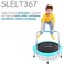SereneLife 36 Inch Portable Fitness Trampoline  Sports Trampoline for Indoor and Outdoor Use  Professional Round Jumping Cardio Trampoline  Safe for Kid wPadded Frame Cover and Handlebar