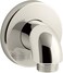 KOHLER 22172SN Purist Stillness WallMount Supply Elbow with Check Valve for Handshower Hose Handheld Shower Elbow Vibrant Polished Nickel