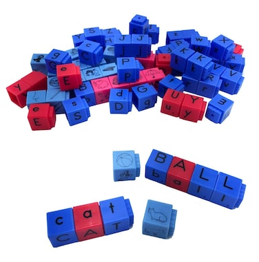 hand2mind Reading Rods Create Sight Words with Alphabet Blocks for Kids Ages 48 CVC Word Builders Linking Cubes Montessori Toys for Toddlers Kindergarten Homeschool Supplies Set of 82