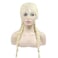 Sylvia Long Blonde Double Braids Synthetic Lace Front Wig with Baby Hair 613 Blonde 2 Braids Long Natural Braided Synthetic Wig Heat Resistant Fiber Hair for Woman
