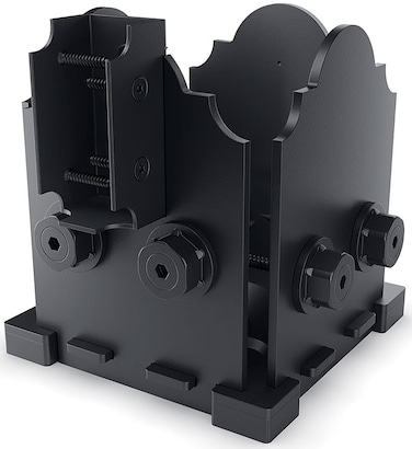 Ozco 56671 Laredo Sunset 6 in x 6 in Elevated Post Base with Single Rail Saddle Black Galvanized Steel 1 kit per pack