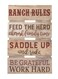 P Graham Dunn Ranch Rules Saddle Up Work Hard Natural 10 x 155 Wood Skid Pallet Wall Plaque Sign