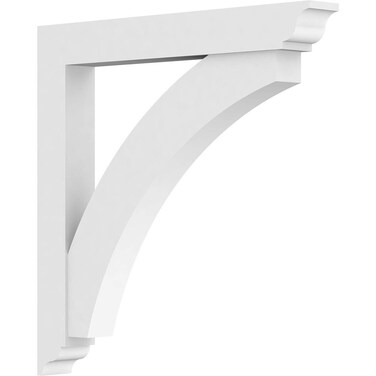 Ekena Millwork BKTP03X30X30THR01 Standard Thorton Architectural Grade with Traditional Ends PVC Brackets 3W x 30D x 30H