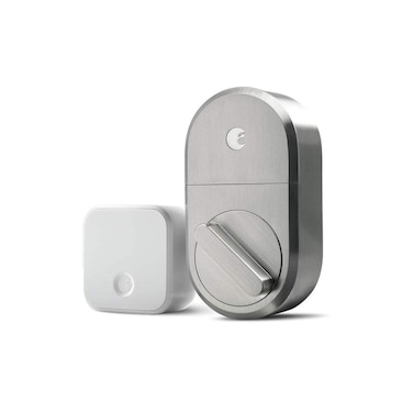 August Home Smart Lock  Connect WiFi Bridge Satin Nickel Works with Alexa Keyless Home Entry from Anywhere