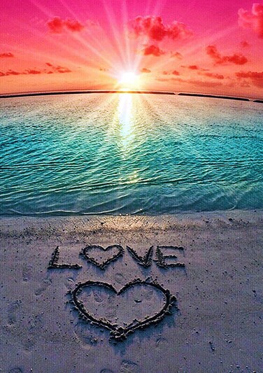 5D Diamond Painting DIY Full Drill Rhinestones ABEUTY Seaside Beach Love Paint with Diamonds Crystal Diamond Art Kits Beach