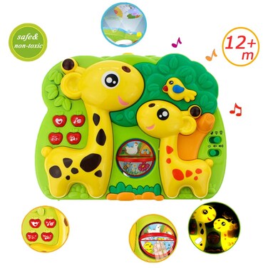 Giraffe Dream Soother Crib Toy  INvench 2 in 1 Nightlight Sleep Soother Slumber Buddies with Dual Projection and Melodies Christmas Gift Yellow