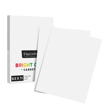 White Cardstock  Thick Paper for School Arts and Crafts Invitations Stationary Printing  65 lb Card Stock  85 x 11 inch  Medium Weight Cover Stock 176 gsm 96 Brightness  50 Sheets Per Pack