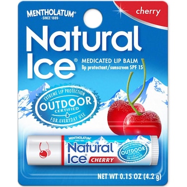 Mentholatum Natural Ice Lip Balm Cherry SPF 15 1 Each Pack of 8