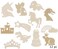12 Fairy Princess Fantasy Themed Wood Cutouts Set for Girls Bedroom Wall Decor DIY Craft Unicorns Dragon Castle Crown Dinosaur Rainbow Star Bundle of 12