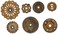 Prima Marketing 963422 Rustic Washers Finnabair Mechanicals Metal Embellishments 7Pack Multicolor