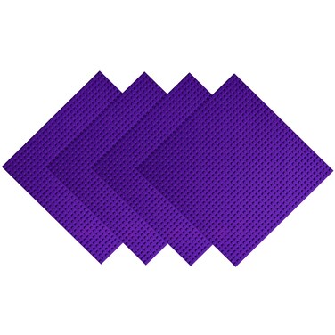 BOROLA Classic Building Base Block Plate  10 x 10 in Variety Color Compatible Most Major Brands Building Bricks 4Pack Purple