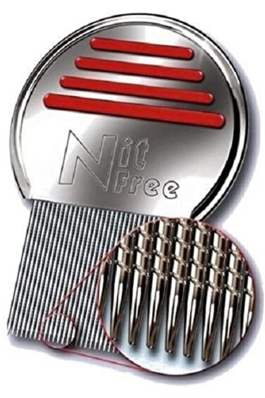 Nit Free Terminator Lice Comb  Professional Stainless Steel Comb for Effective Head Lice Treatment Colors May Vary Pack of 3