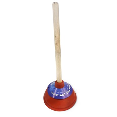 Plumb Tech PLN04 Toilet and Sink Plunger 18 Handle 6 Cup RedWood
