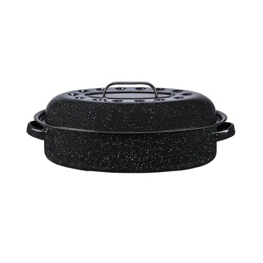 Granite Ware 15Inch Covered Oval Roaster 15 inches Black