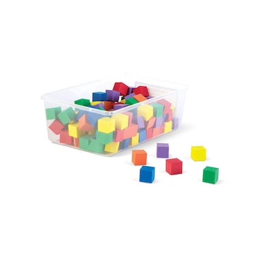 hand2mind Foam Blocks Counting Cubes for Kids Math 1 Inch Blocks for Preschool Crafts Math Manipulatives for Preschool Classroom Supplies for Teachers Elementary Pack of 100 with Storage