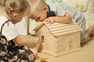 Kubihouse 260 Piece Wooden Building Blocks for Kids 3 Year Old and UpThat Develop CognitionCreativity Motor Skills Hours of Learning Fun