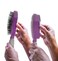 QwikClean Brush  Easy Clean Retractable Bristles and Detangling Oval Brush for Curly Straight and Thick Hair  Wet and Dry Hair  Purple