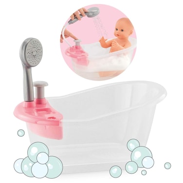 Corolle Baby Doll Bathtub with Shower  Bath Play Set for 12  14 Dolls Pink