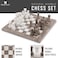 Radicaln Marble Chess Set 15 Inches Grey Oceanic and White Handmade Chess Sets for Adults  Chess Game Set 2 Player 1 Chess Board  32 Chess Pieces  Board Game