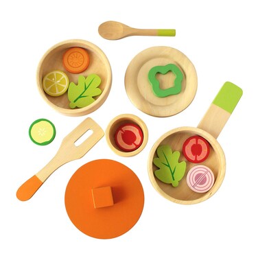 Shumee Wooden Toys Lil Chefs Wooden Cooking Set Age 3 16 Piece Toy Set