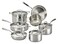 Lagostina Q940SC64 TriPly Stainless Steel Multiclad Dishwasher Safe Oven Safe Metal Lid Cookware Set  12Piece Silver
