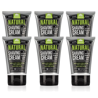 Pacific Shaving Company Natural Shaving Cream  Safe Natural and PlantDerived Ingredients for a Smooth Shave Softer Skin Less Irritation Cruelty Free TSA Friendly Made in USA 34 oz 6Pack