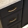 Hickory Hardware 1 Pack Solid Core Kitchen Cabinet Pulls Luxury Cabinet Handles Hardware for Doors  Dresser Drawers 3 Inch  334 Inch 96mm Hole Center Flat Ultra Brass Velocity Collection