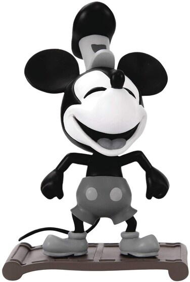 Beast Kingdom Mickey Mouse 90th Anniversary Mea008 Steamboat Willie Mini Egg Attack Figure Multicolor