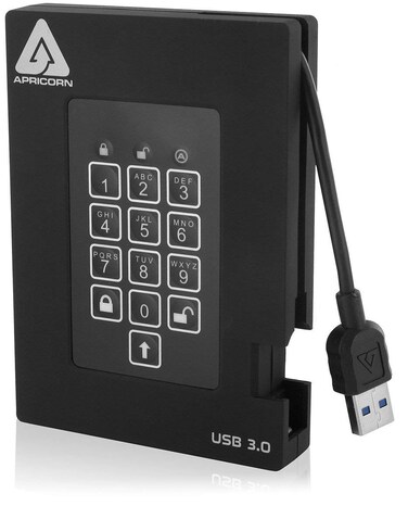 Apricorn 4TB Aegis Fortress FIPS 1402 Level 2 Validated 256Bit Encrypted USB 3 External SSD A253PL256S4000F